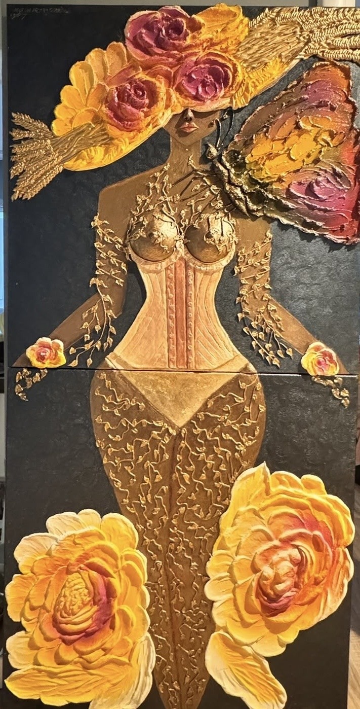 Moulin Rouge — AVUDAV ART by Gabriela, Diptic · 2 × (80 × 80 cm) · Total 80 × 160 cm